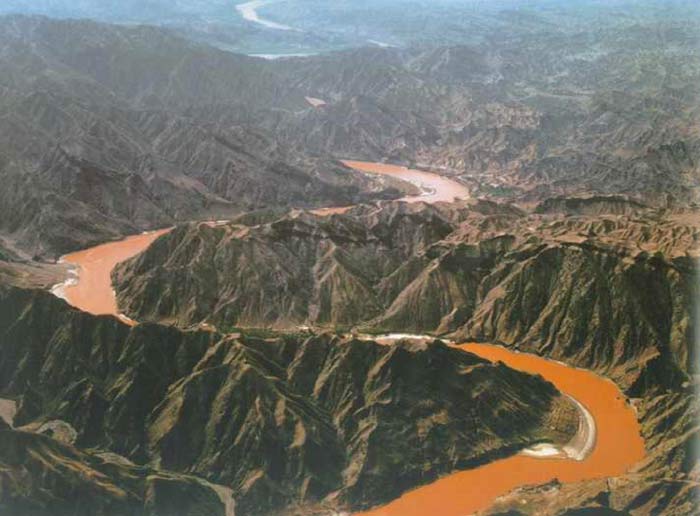 Pohled na Žlutou řeku shora